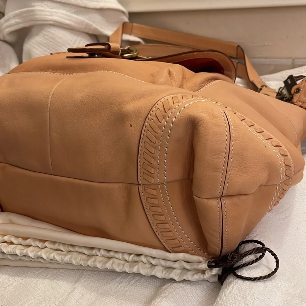 COACH - tan whipstitch satchel- F19018- NWT - Picture 7 of 17